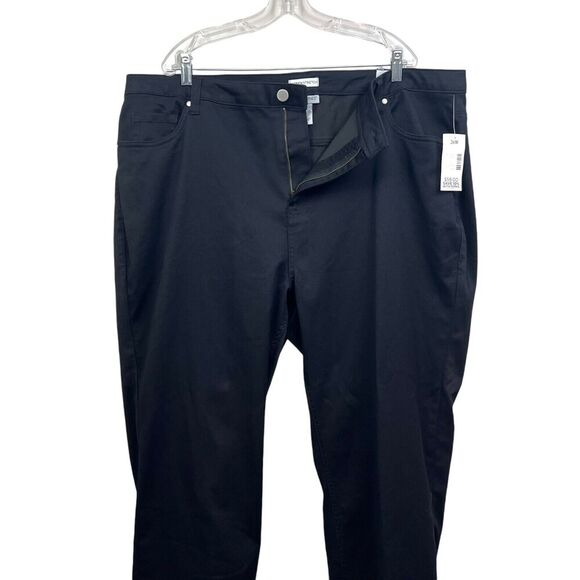 Catherines Womens Pants Sateen Stretch Straight Leg 5‎ Pocket Zip Black Sz 26W - Picture 3 of 7